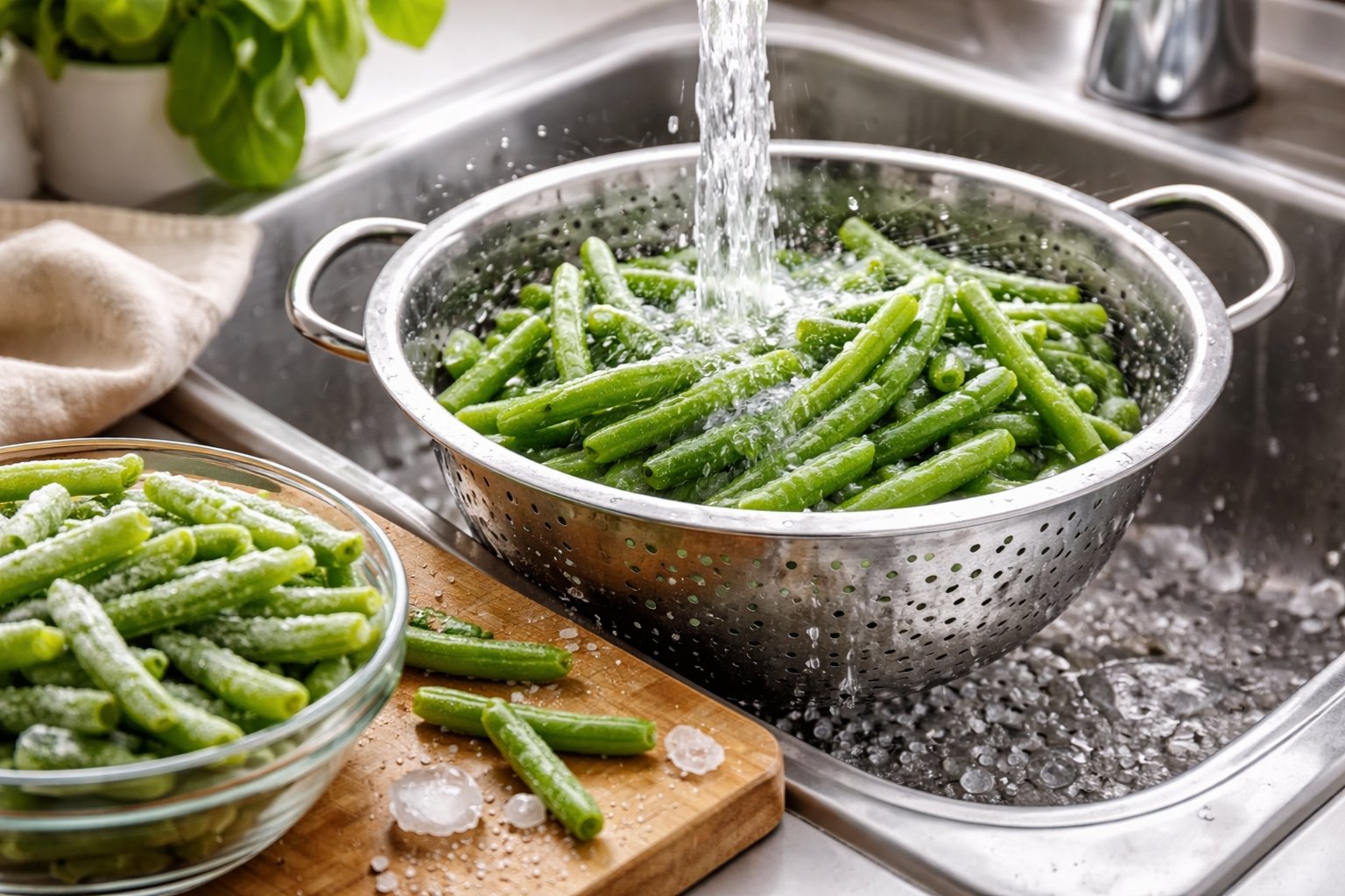 Comment décongeler des haricots verts crus