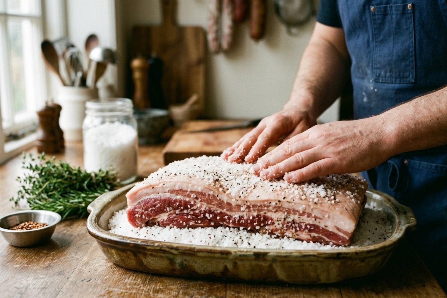 Combien de temps de salage pour une poitrine de porc
