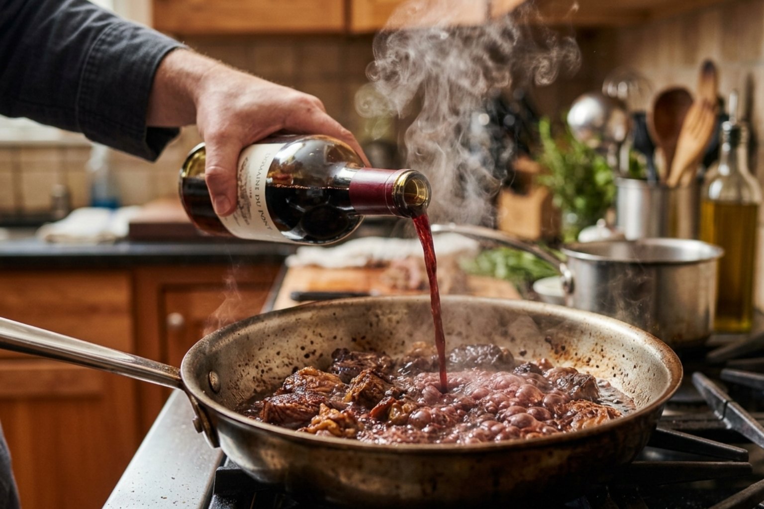Comment déglacer au vin rouge
