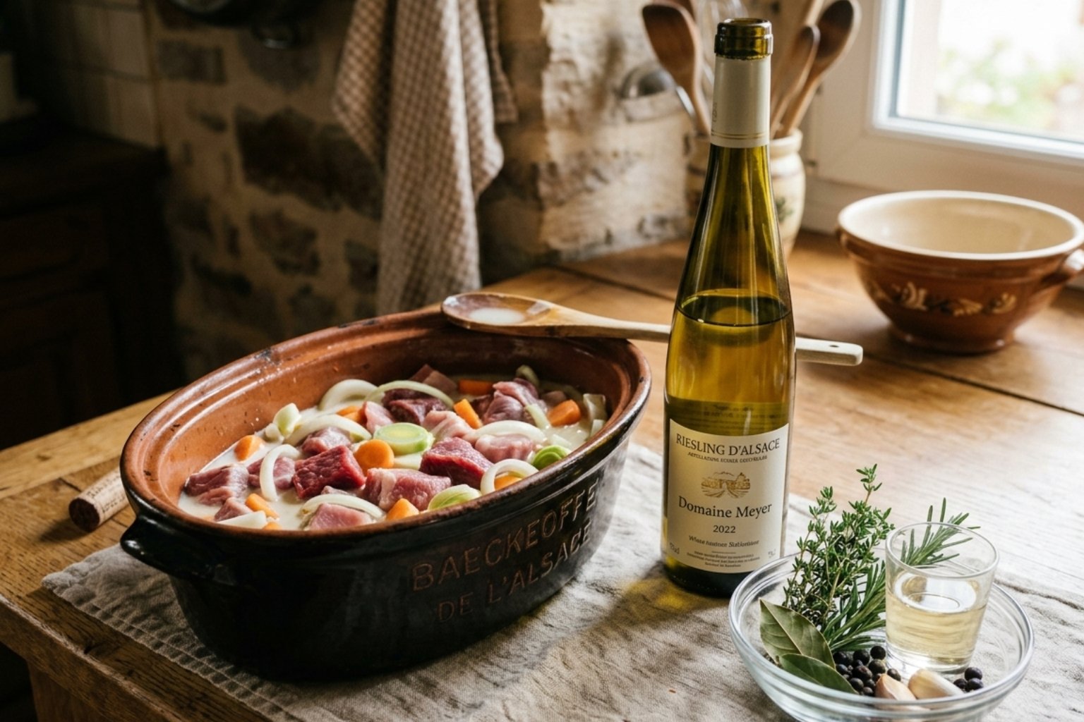 Quel vin blanc pour marinade baeckeoffe